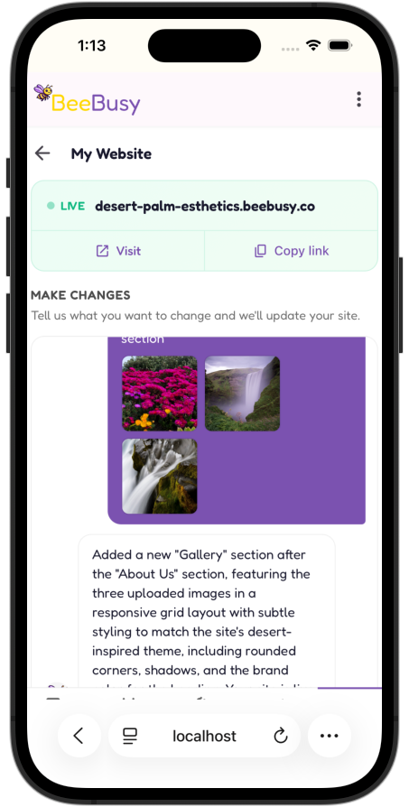 Website builder preview